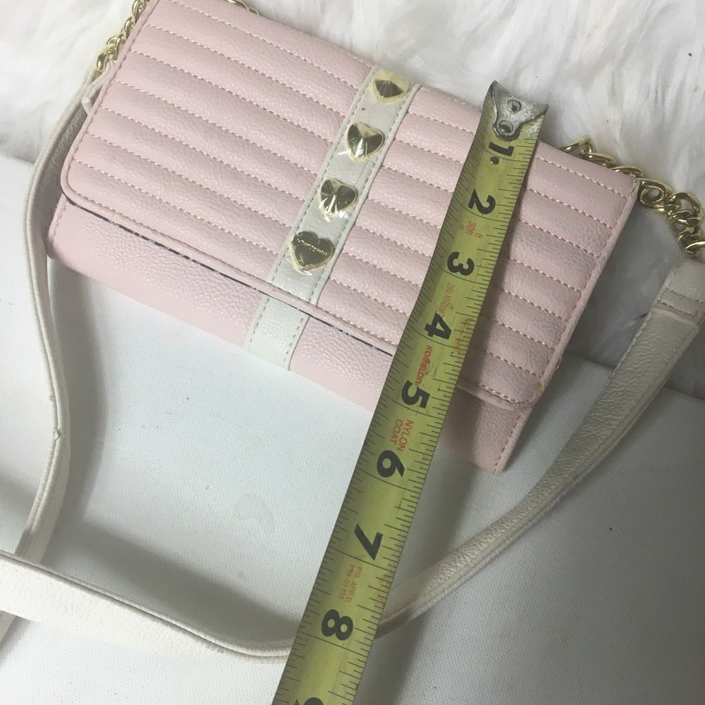 Betsey Johnson pink & beige crossbody/wallet bag - Picture 6 of 12